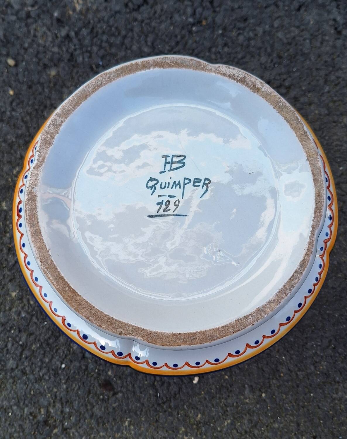 HB Quimper ceramic flowerpot