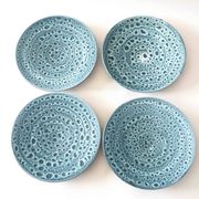 Service assiettes et plats fat lava bleu