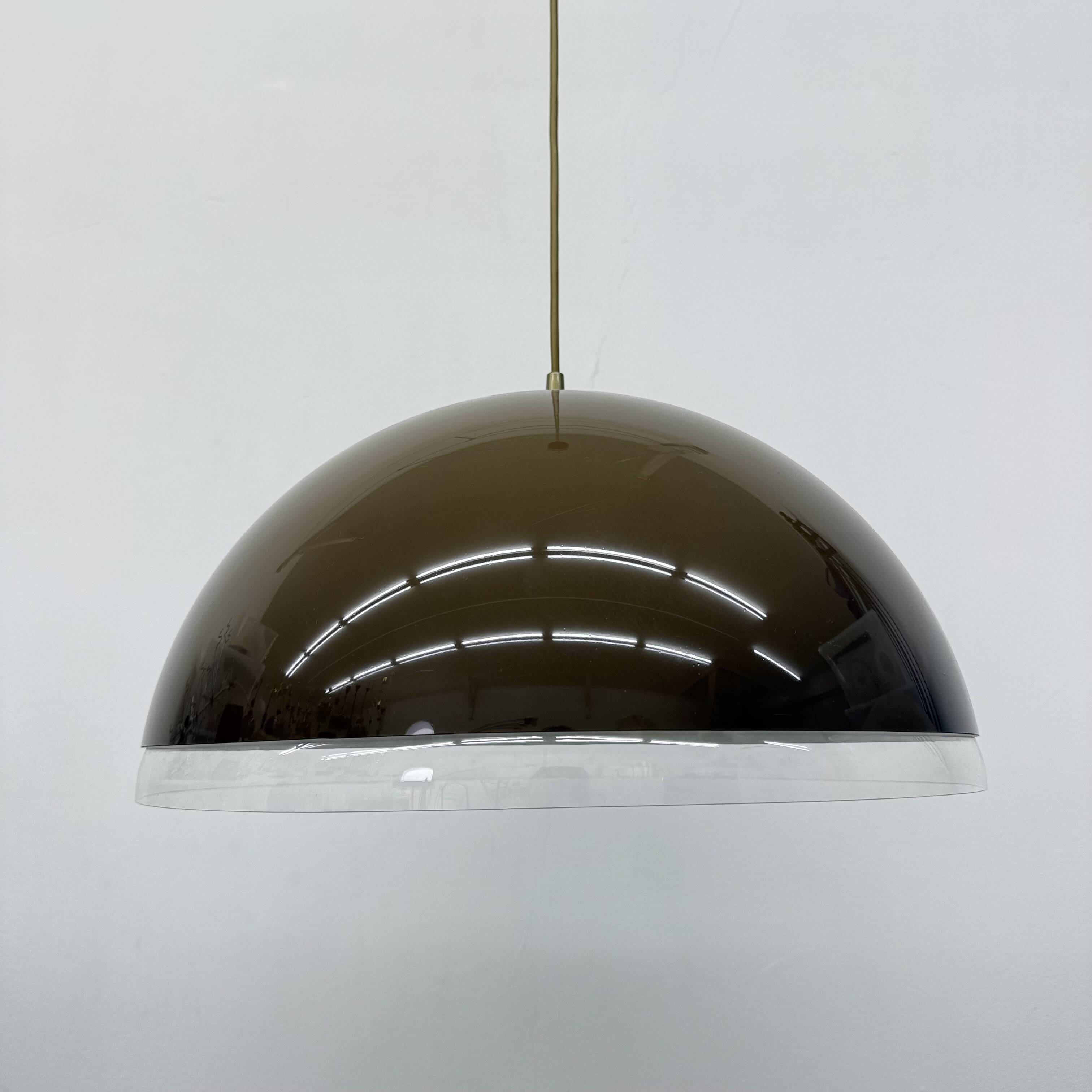 Mushroom hanging lamp brown , 1970s