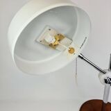 Atelje Lyktan desk lamp in chrome and vintage brown leather, mid-century, Sweden.