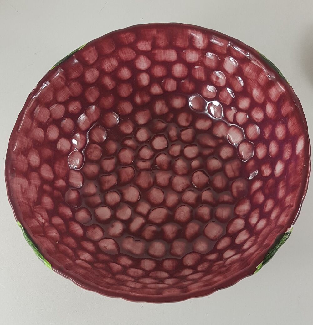 Vintage salad bowl in dabbling