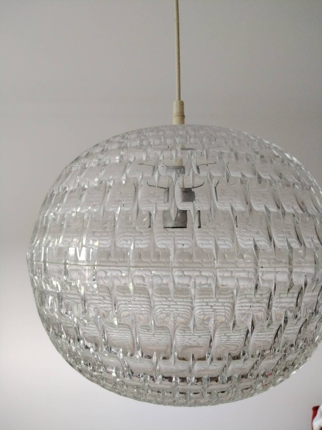 Superb vintage diamond ceiling light for Erco