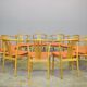Set of 11 modern curved wood oak chairs