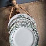 Set of 4 mismatched green plates