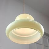 Mid-Century Italian Brass and Green Glass Pendant Lamp, 1960s