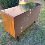 Sideboard with green sliding doors, circa 1950