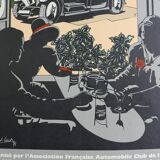 Affiche ancienne rallye paris deauville 78 automobile voisin f.f.a.e.