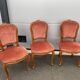 6 chairs Louis XV red style