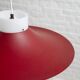 Danish red metal and opal plastic pendant lamp, 1960s