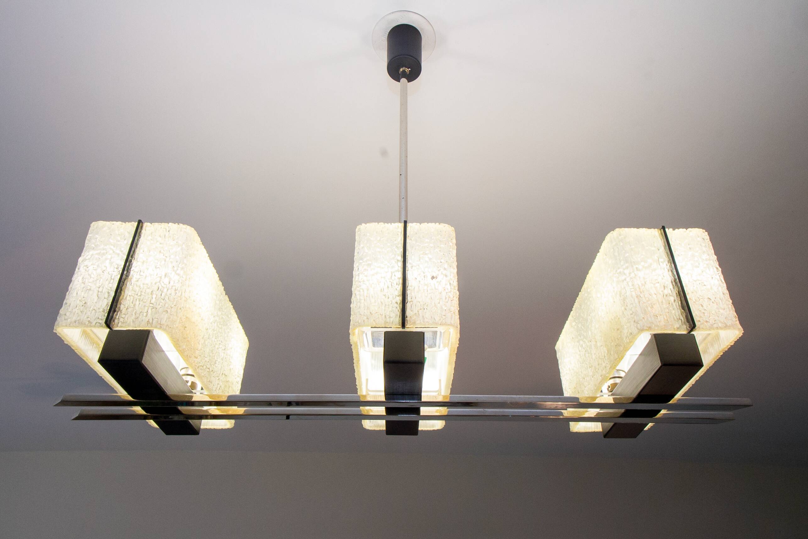 Modernist chandelier Maison Arlus ocean liner 1960