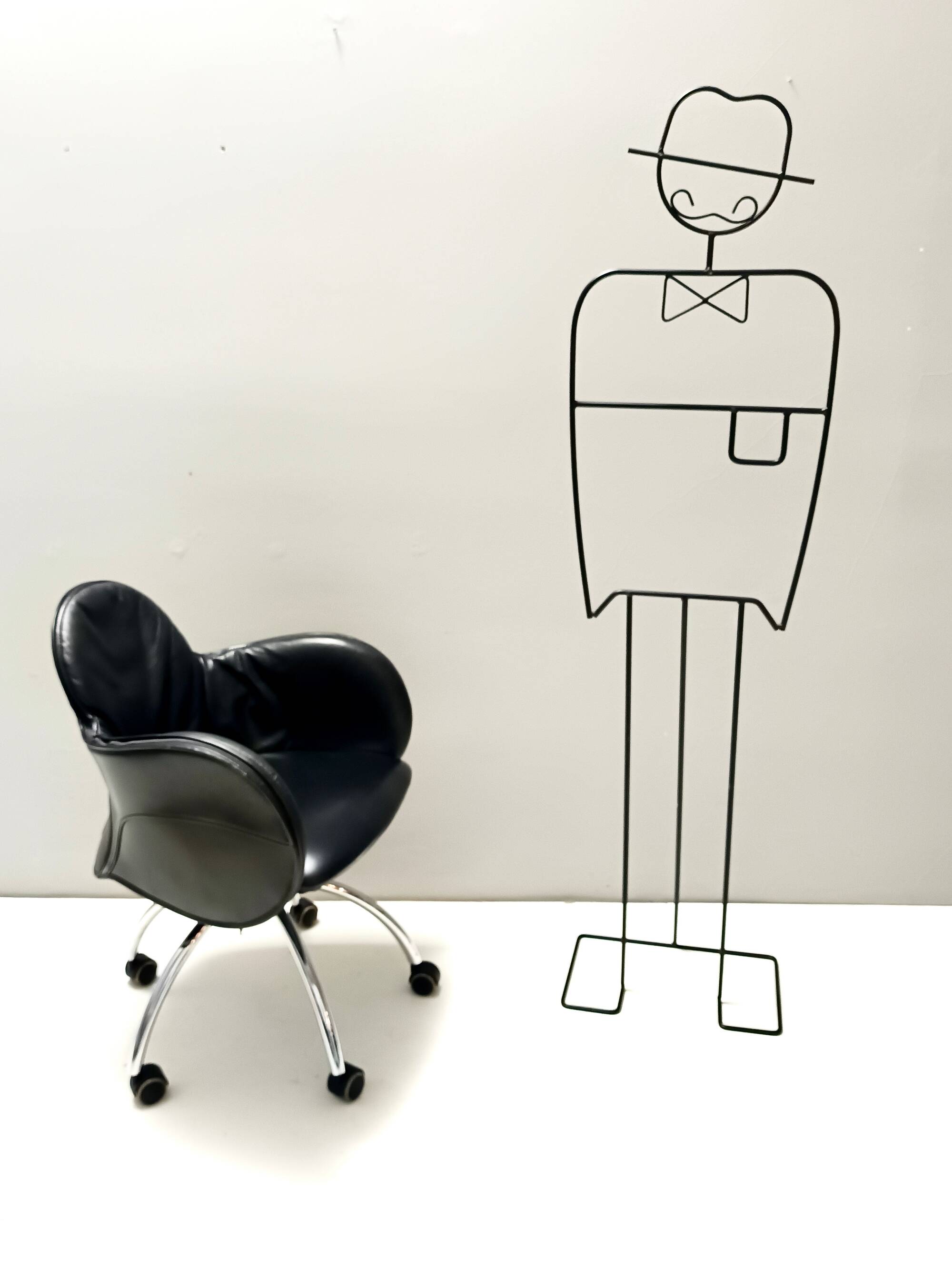Black Leather Incisa Office Chair by Vico Magistretti for De Padova, 1992