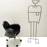 Black Leather Incisa Office Chair by Vico Magistretti for De Padova, 1992