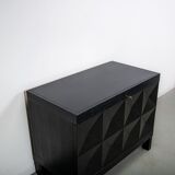 Ebonized brutalist bar cabinet by J. Batenburg for MI Belgium, 1960s