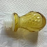 Large fruit motif genie CARAFE, vintage yellow