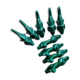 Vintage faience knife holder fish and dogs