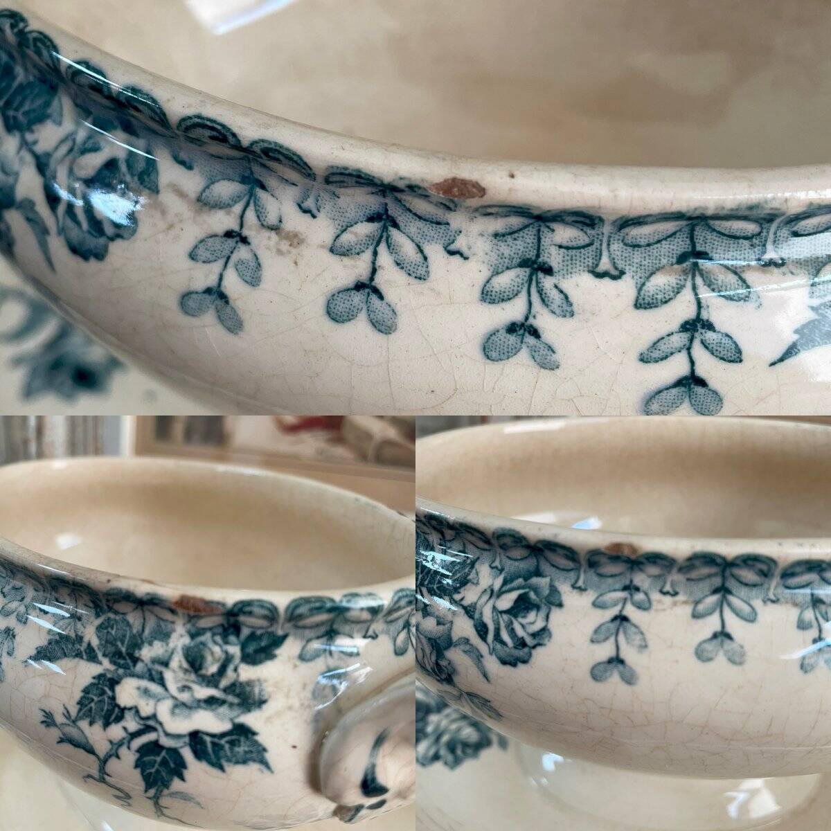 Antique ironstone sauce boat model Bostock’s from the store À la Maison Dorée in Paris.
