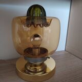 Amber green Murano globe as a lamp