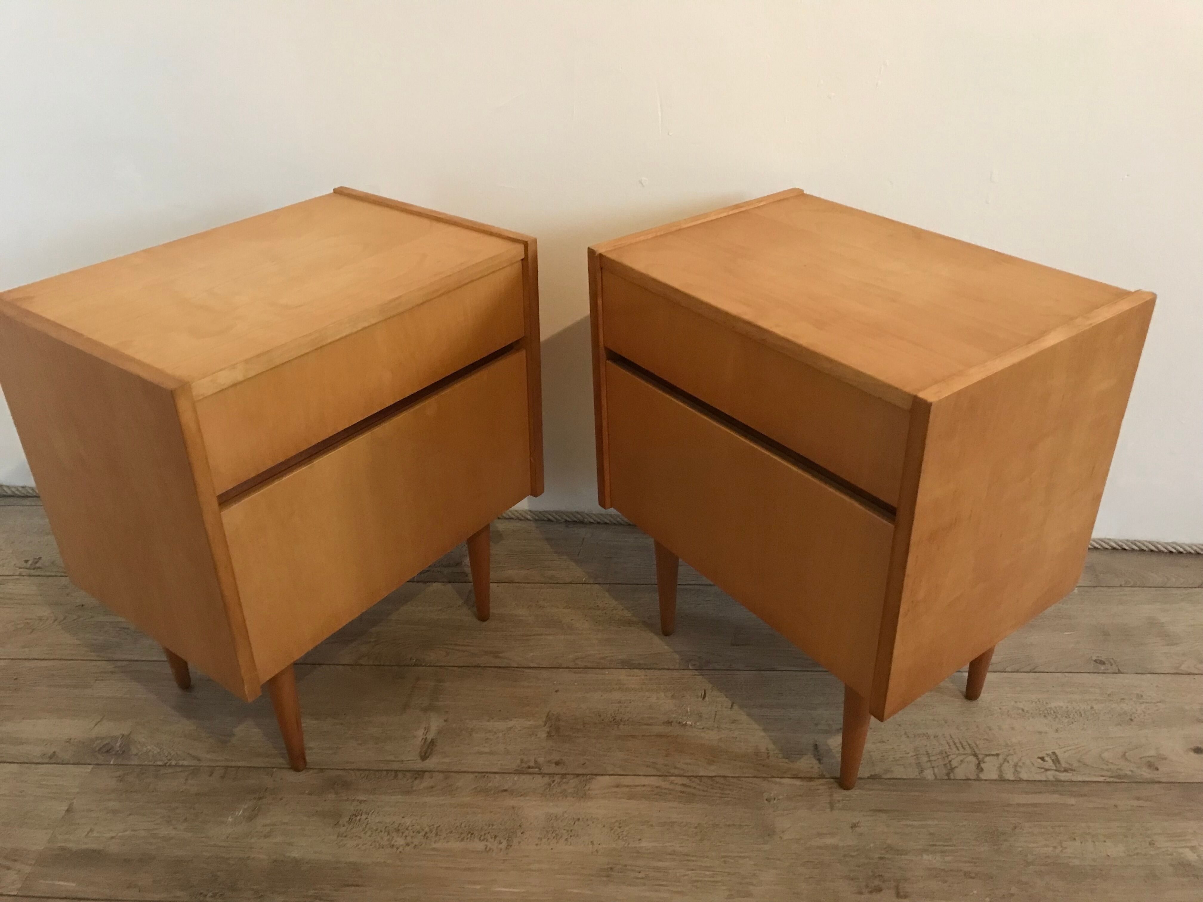 Pair of vintage bedside tables 1960-80's