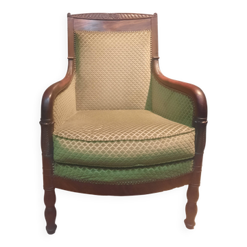 Bergere empire en plaquage  d acajou
