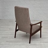 1970s, Danish highback armchair, furniture wool, teak wood, original.