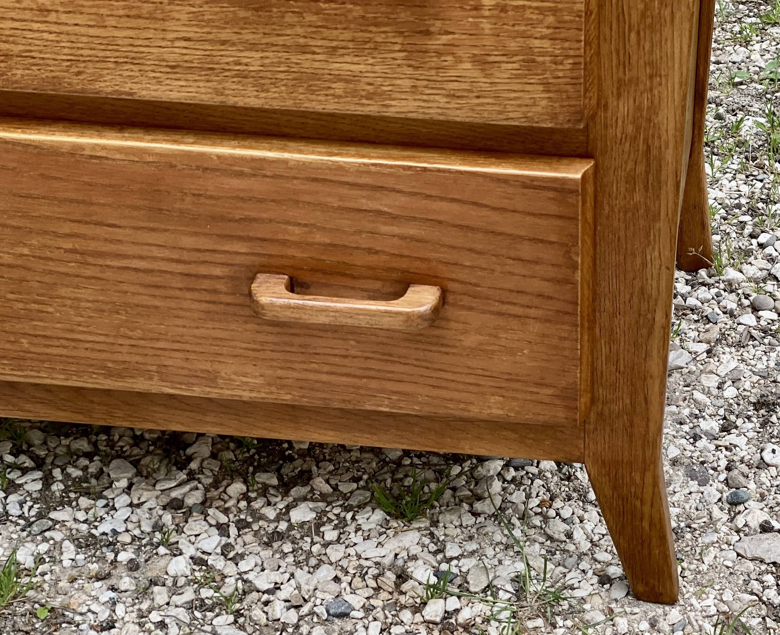 Commode pieds compas vintage 1960 bois clair