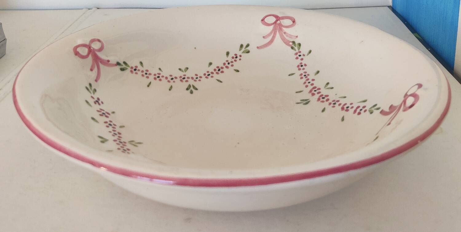 Saladier plat creux romantique vintage