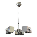 Space age pendant light. 1970. Chrome steel.