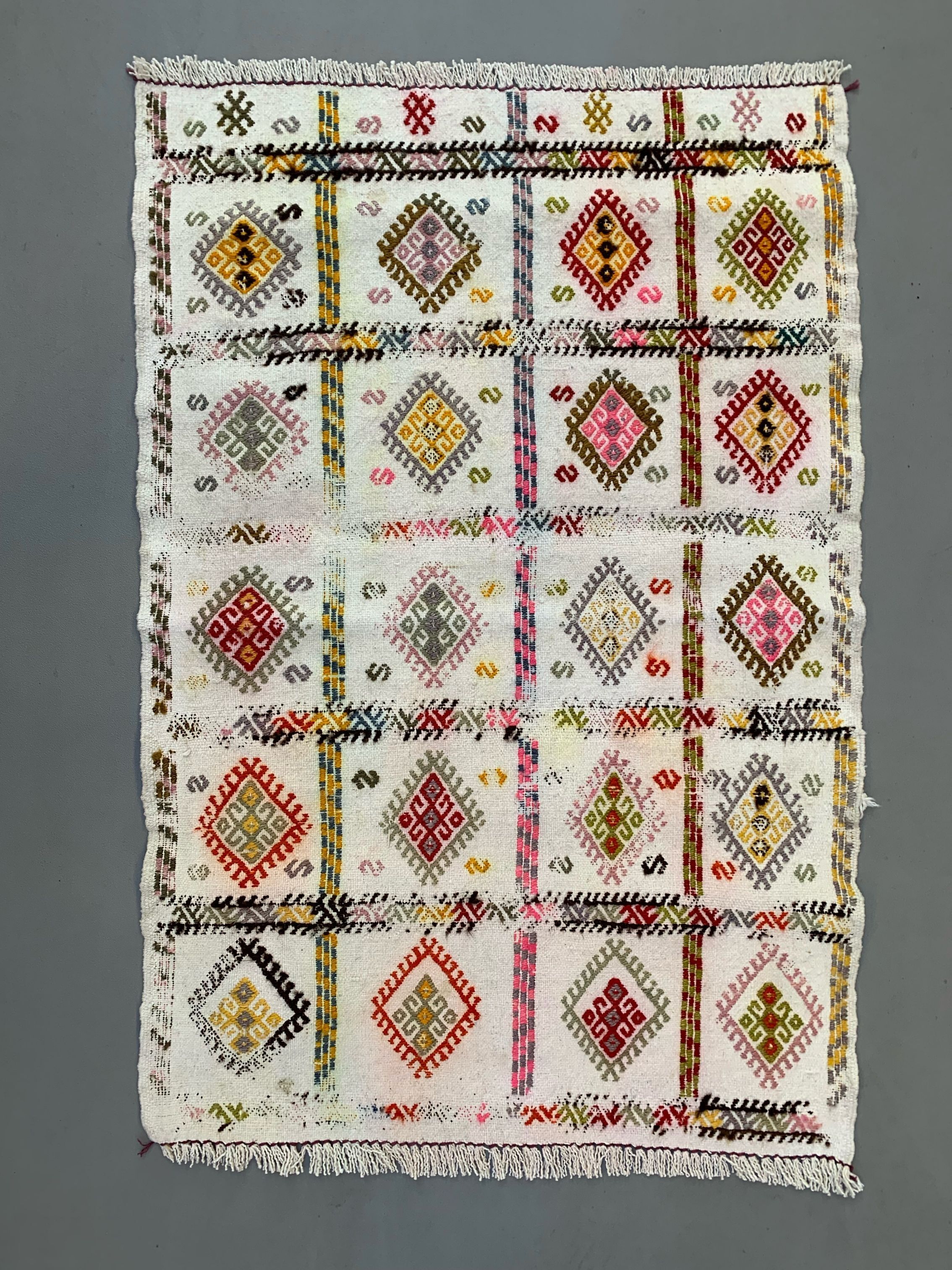 Small Vintage Turkish Kilim Rug 105x70 cm Wool Kelim