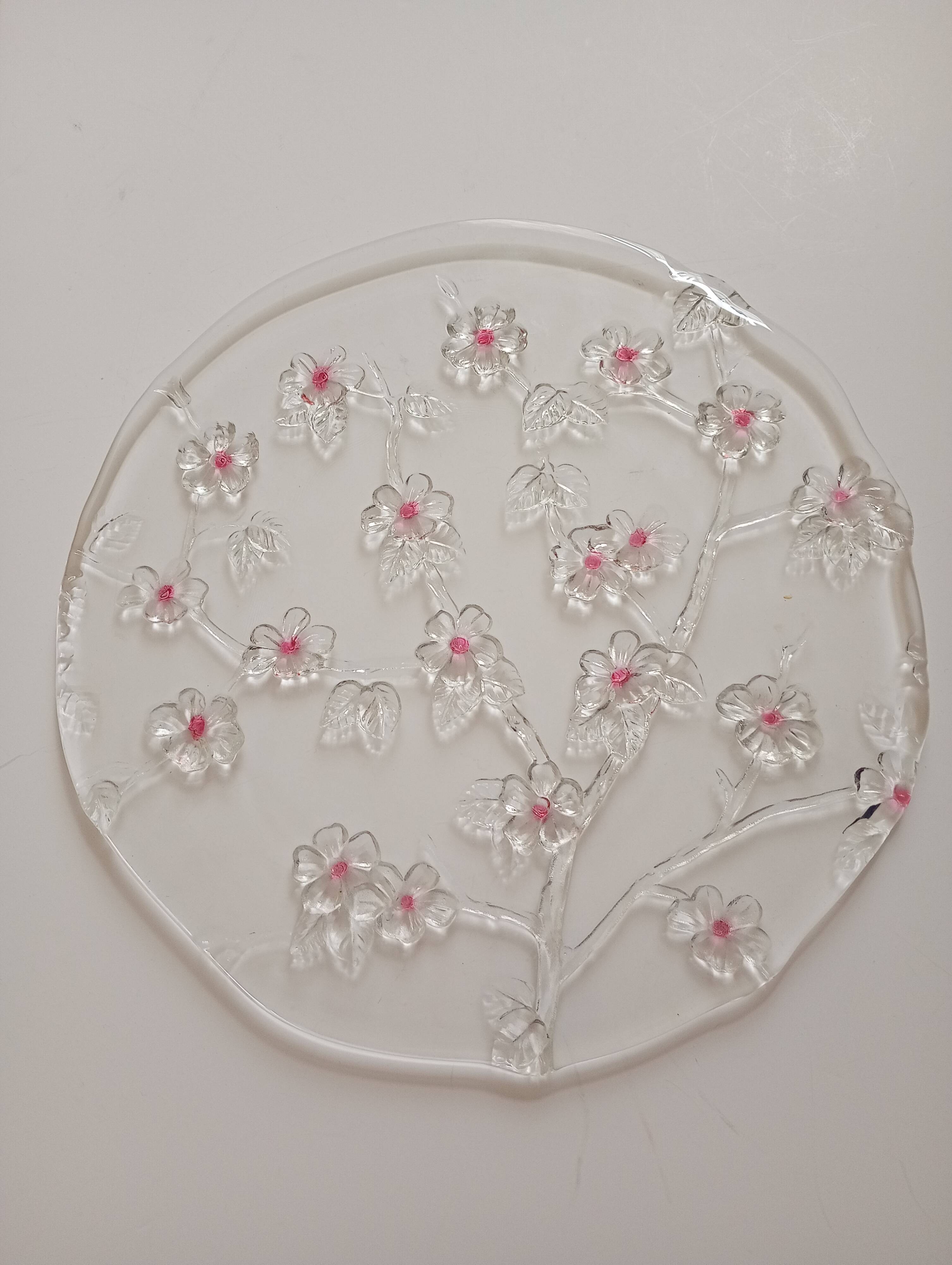 Cherry blossom glass pie dish