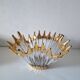 Large vintage crystal bowl from BAYEL with golden tips.