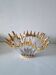 Large vintage crystal bowl from BAYEL with golden tips.