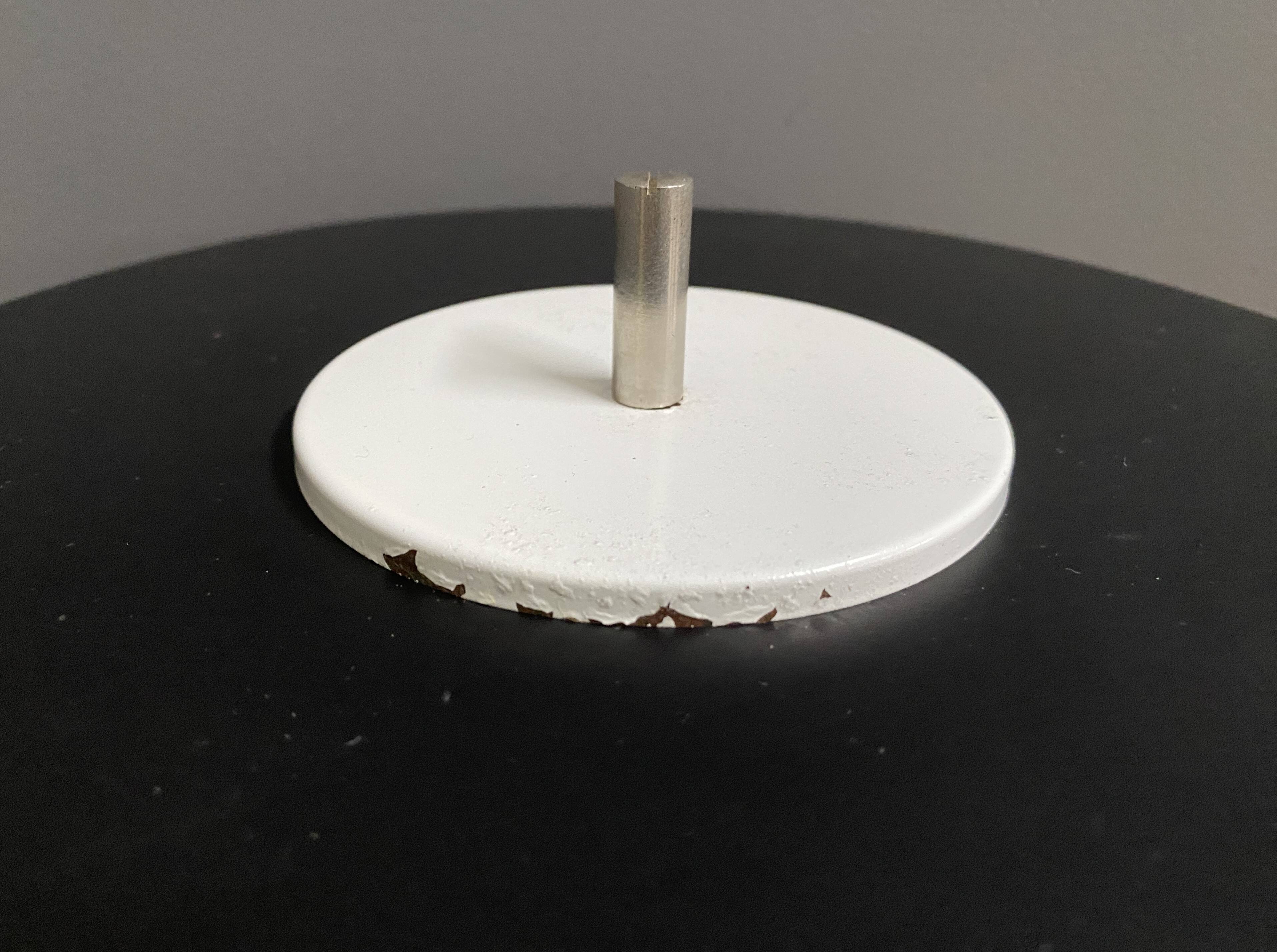 Table lamp in black metal and white glass, by Kamenicky Senov 1960s