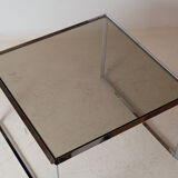 Coffee table vitra chrome and glass 1970's