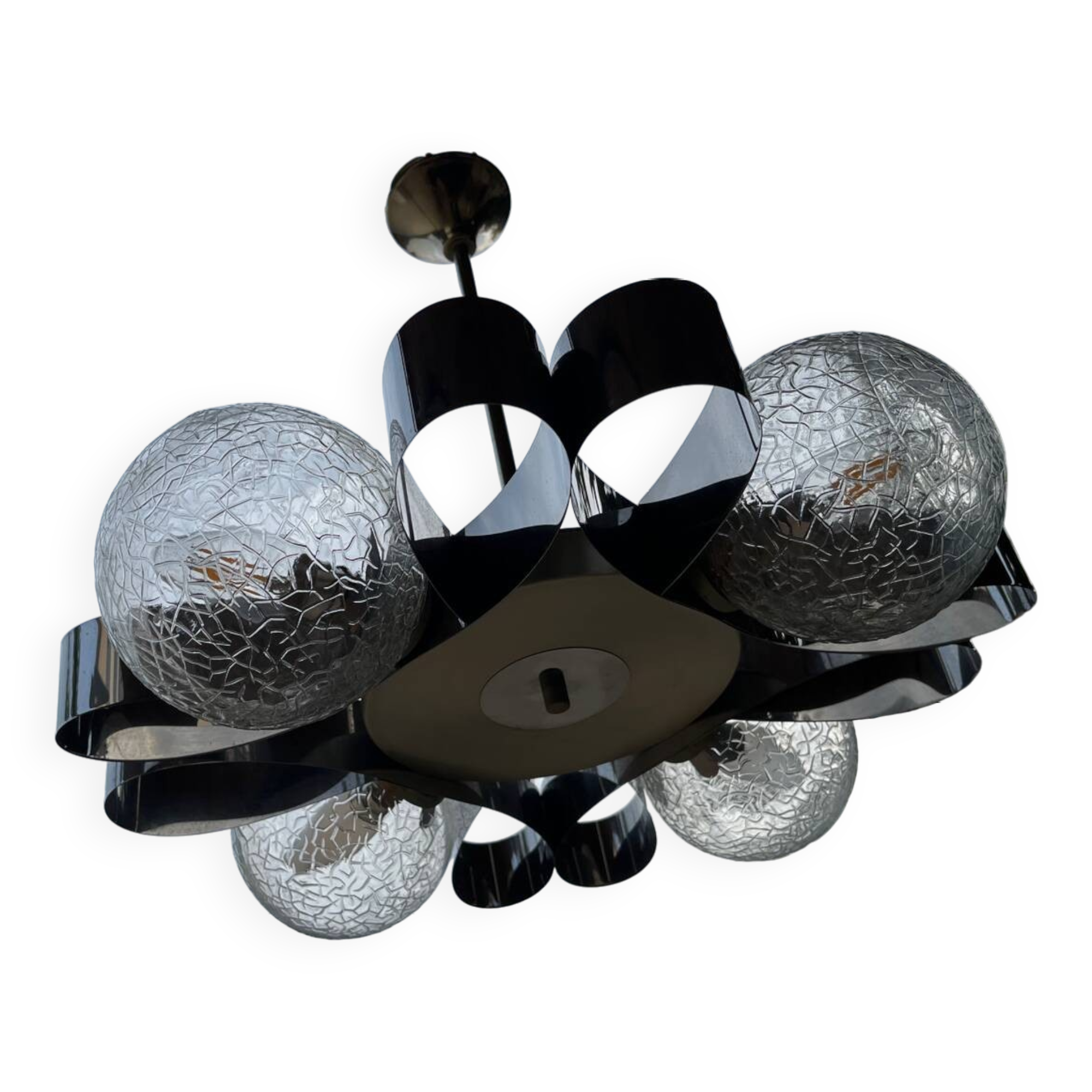 Chrome chandelier Space age 70s