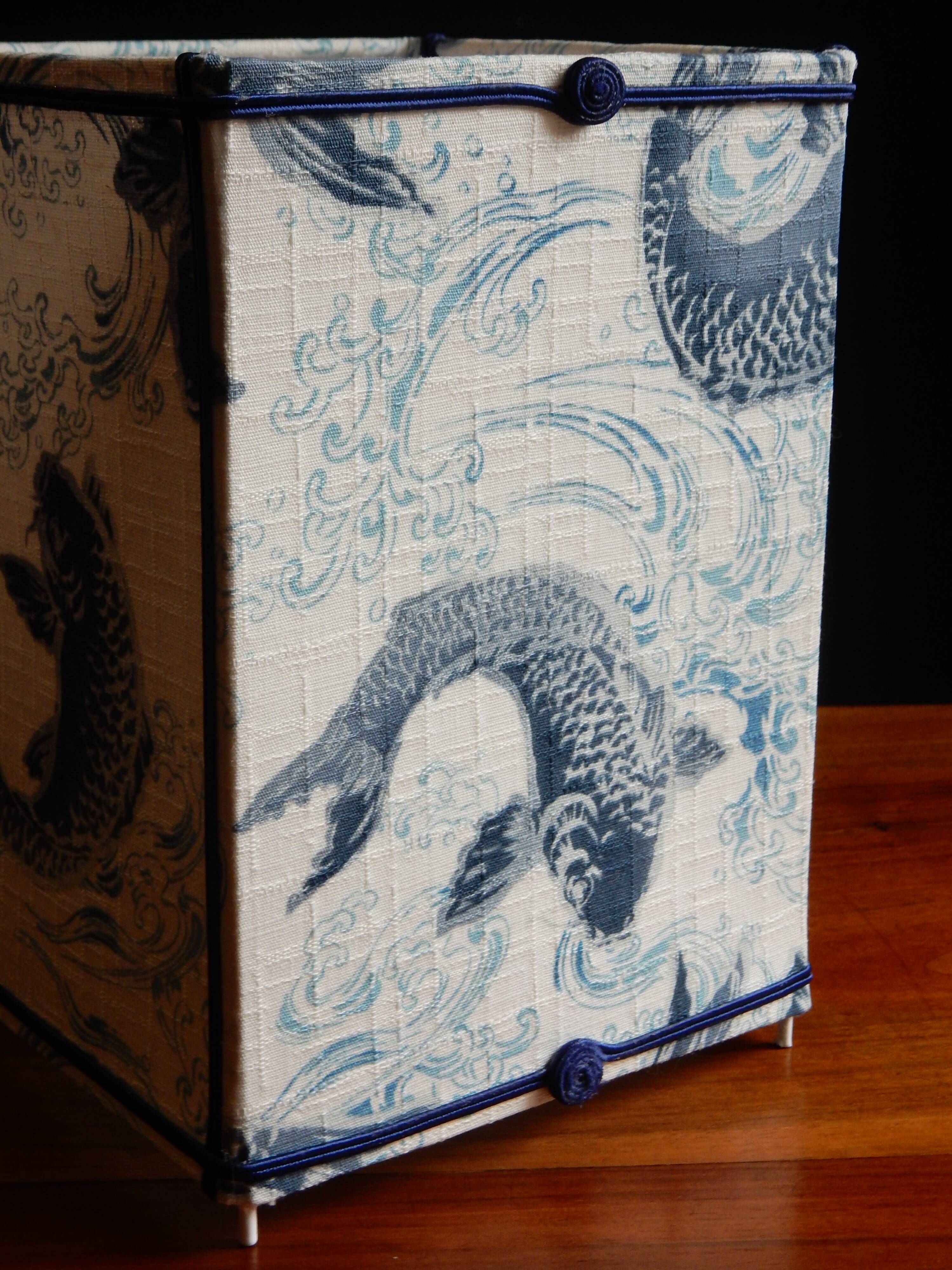 Lantern lamp in vintage Japanese fabric pattern carp koi