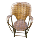 Bamboo and chestnut armchair