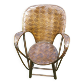Bamboo and chestnut armchair