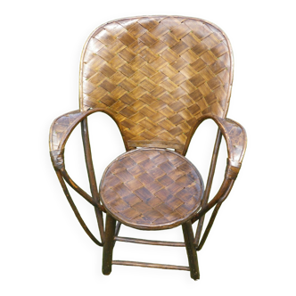 Bamboo and chestnut armchair