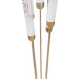 Mid-Century Modern Brass Reed Floor Lamp Murano Glass by Mazzega