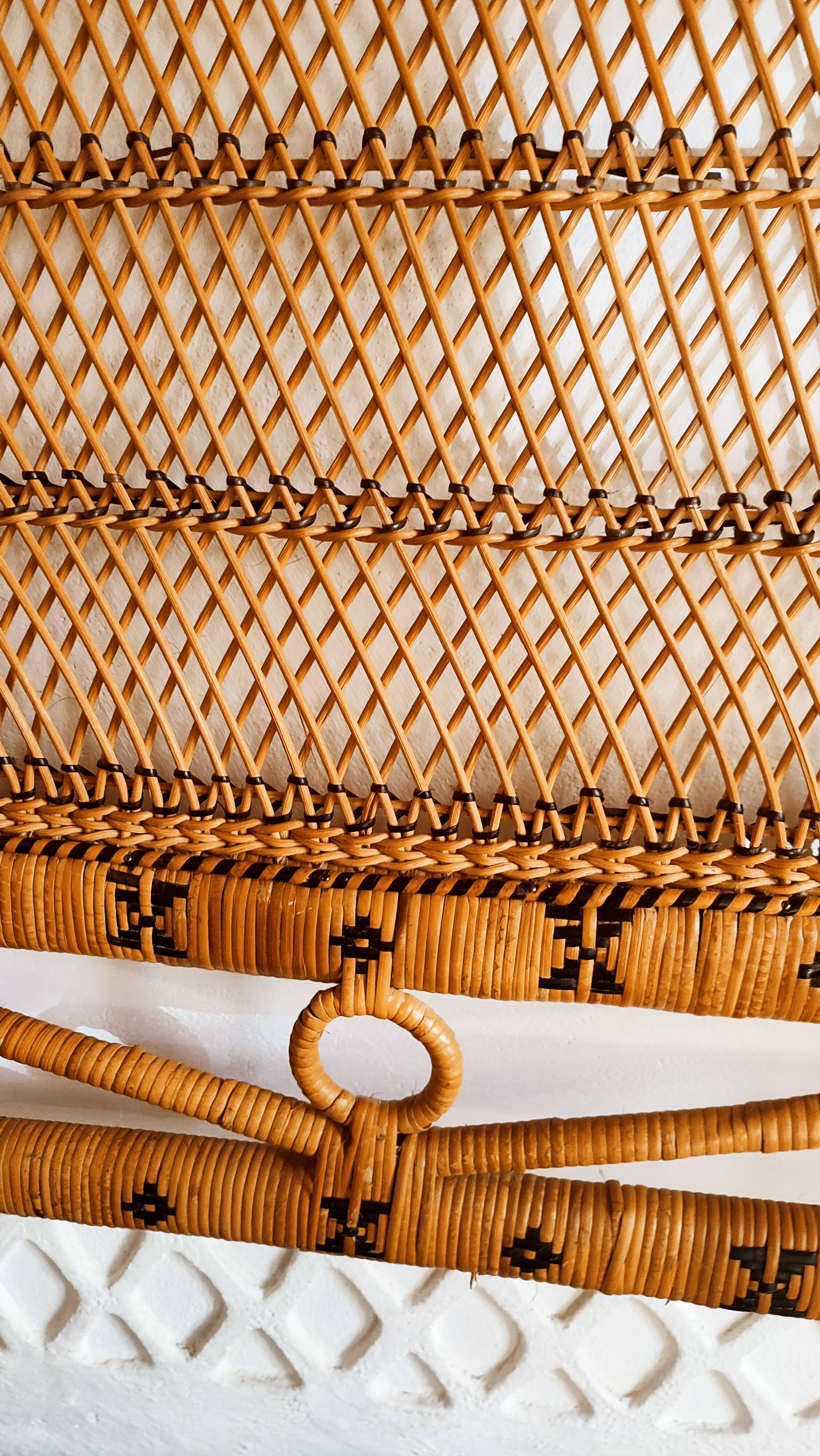 Vintage rattan headboard