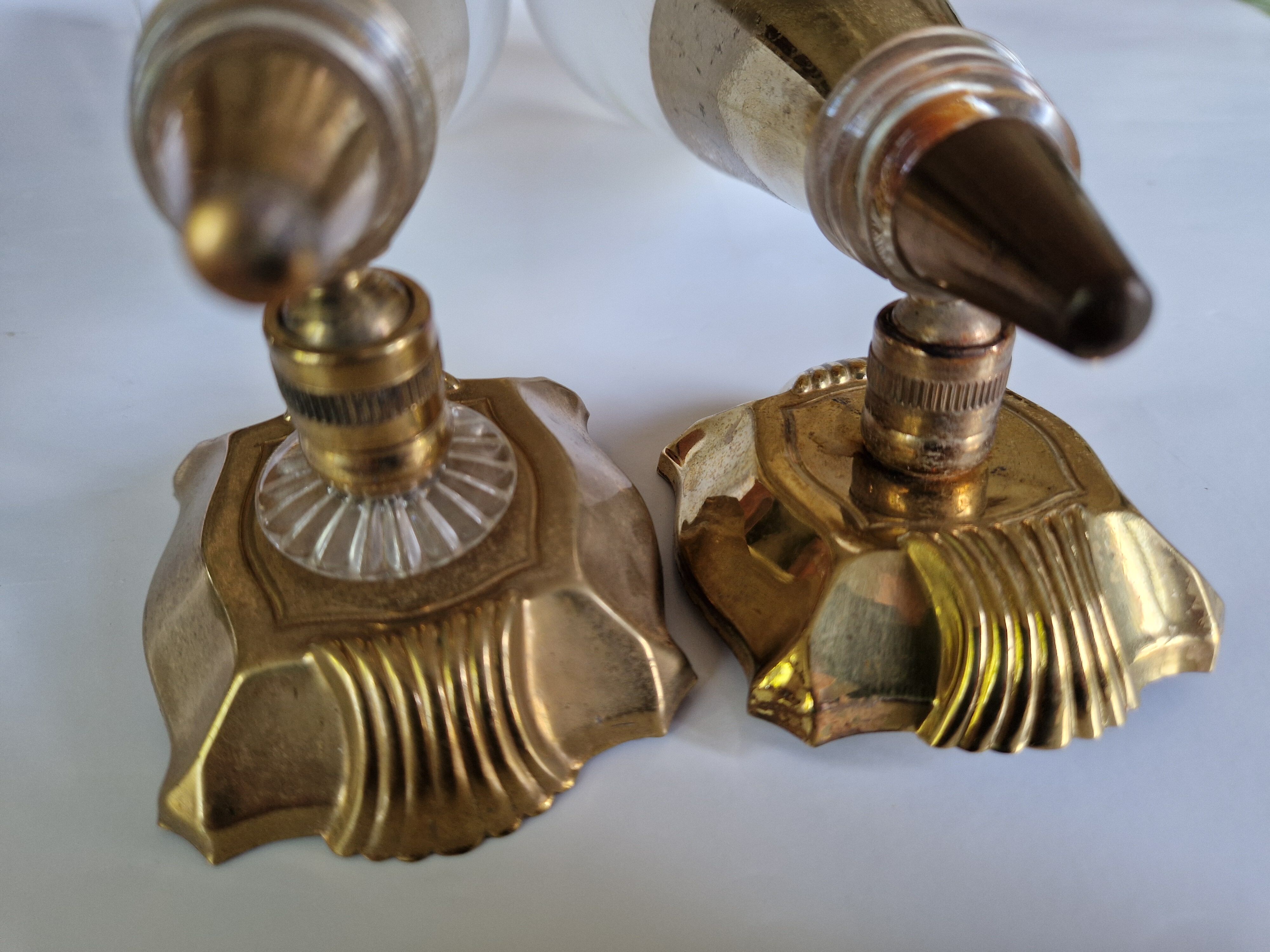 Appliques laiton et plexiglas style Maison Lunel