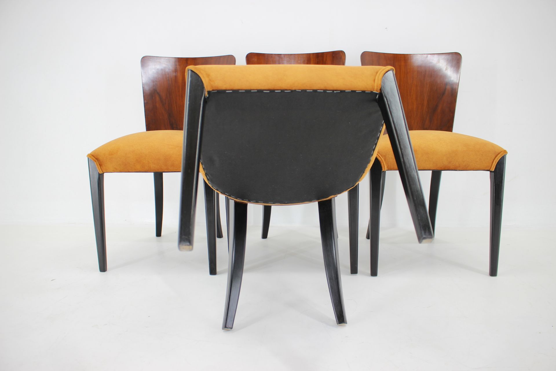 1950s Jindrich Halabala dining chairs H-214 for UP Závody set of 4