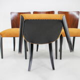 1950s Jindrich Halabala dining chairs H-214 for UP Závody set of 4