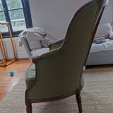 Fauteuil bergère louis XVI vert
