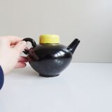 Théière noir et jaune années 1960