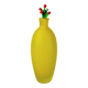 Yellow satin vase in Murano glass, Italy, 1980s
