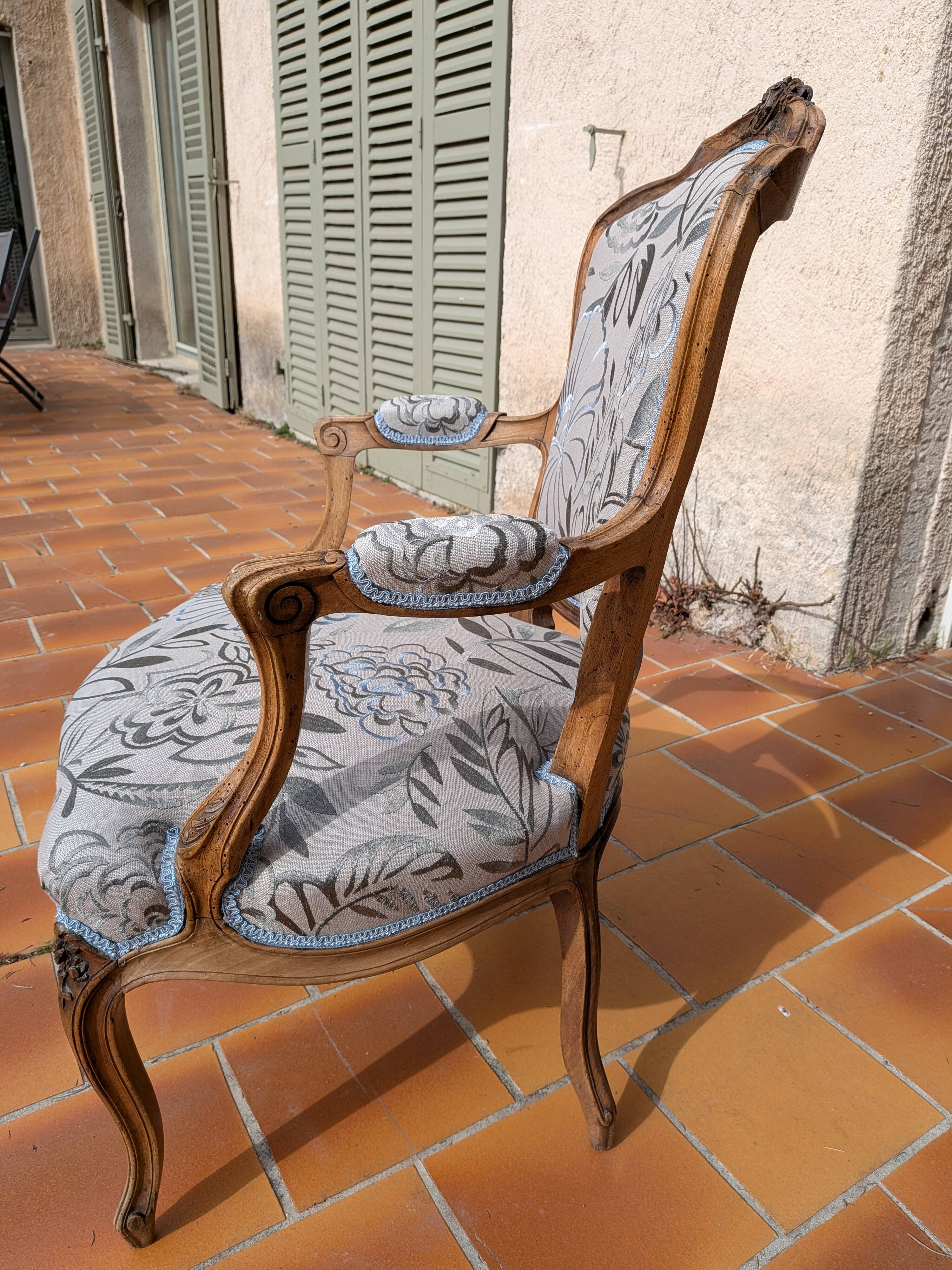 Louis XV style cabriolet armchair