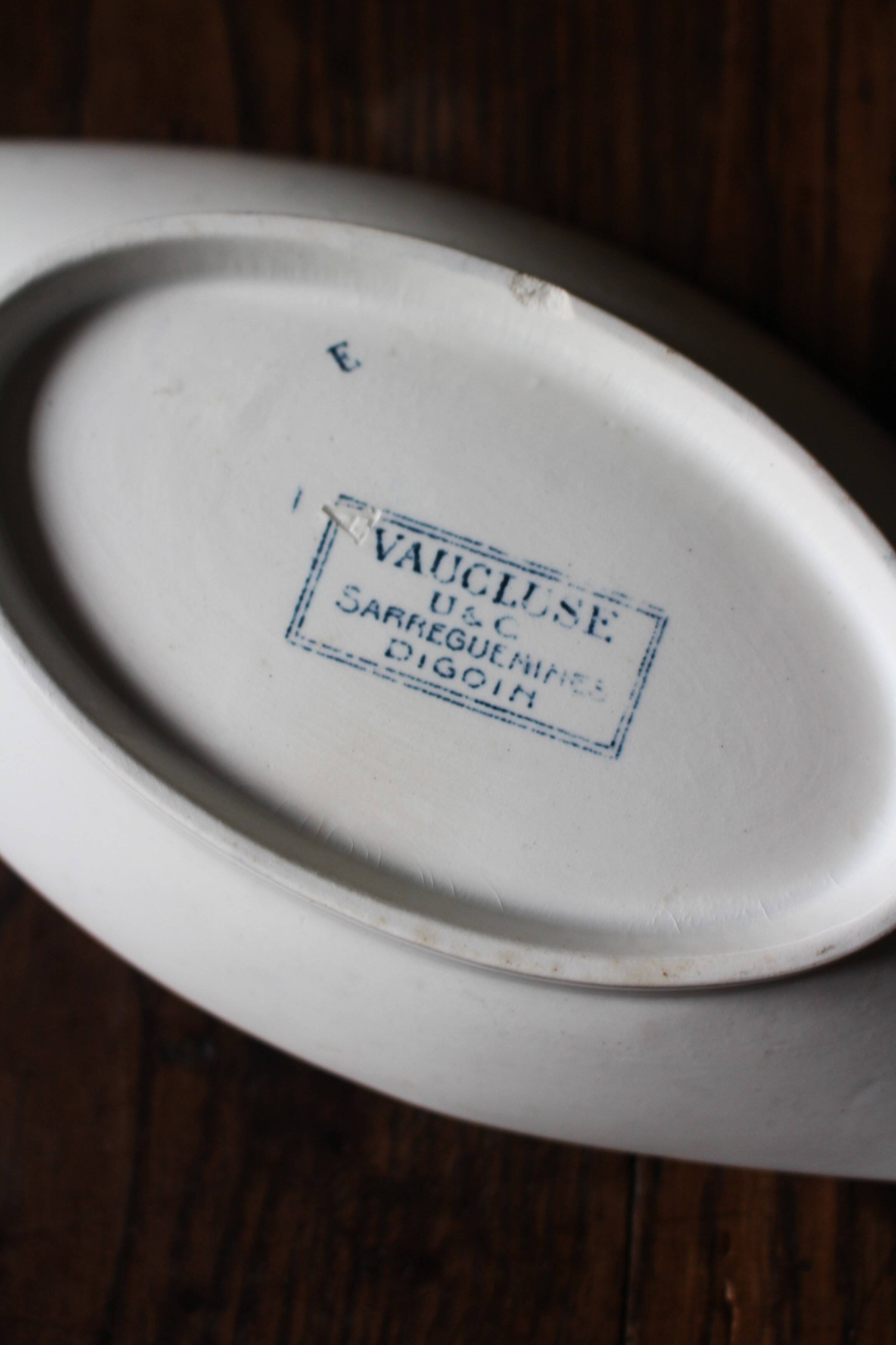 Blue Sarreguemines Vaucluse Ironstone Plate
