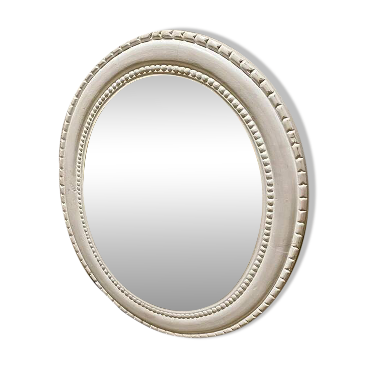 Oval white mirror