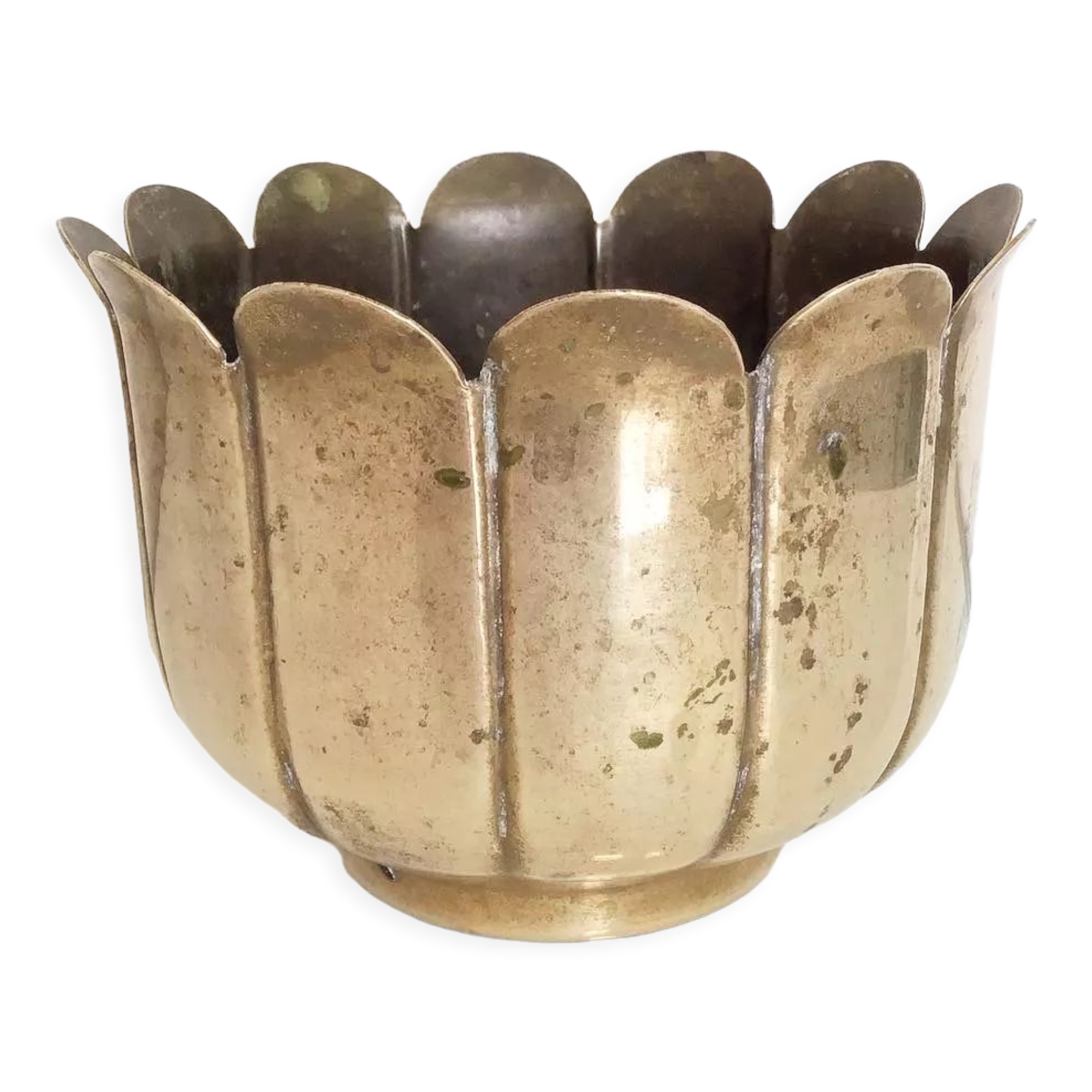 Vintage flower brass pot cover